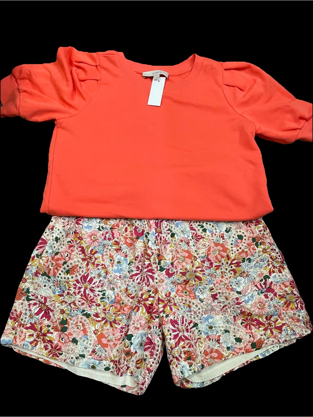 LOFT Coral Crewneck Sweatshirt